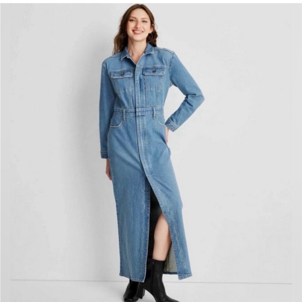 Universal Thread Blue Long Sleeve Denim Dress